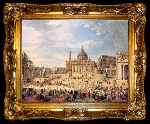 framed  Panini, Giovanni Paolo Departure of Duc de Choiseul from the Piazza di St. Pietro, ta009-2